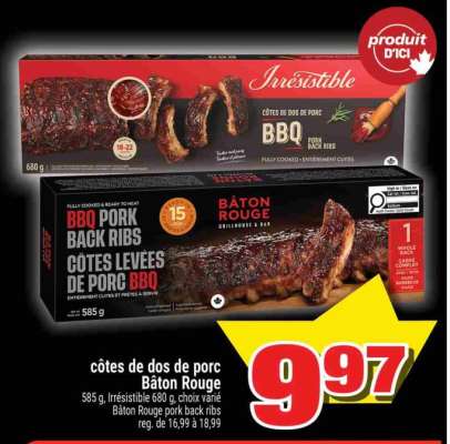 côtes de dos de porc Bâton Rouge