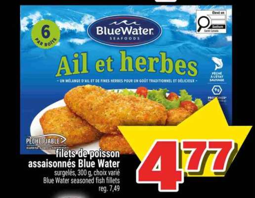 FILETS DE POISSON ASSAISONNÉS BLUE WATER