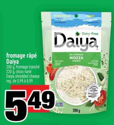 fromage râpé Daiya