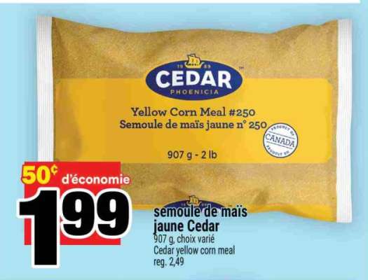 semoule de maïs jaune Cedar