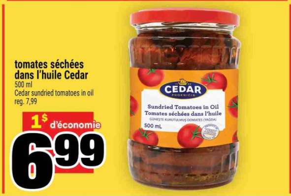 TOMATES SÉCHÉES DANS L'HUILE CEDAR