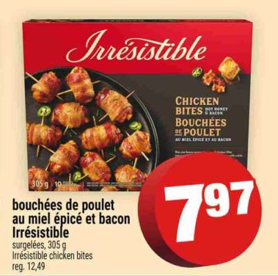 bouchées de poulet au miel épicé et bacon Irrésistible
