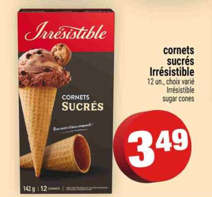 cornets sucrés Irrésistible