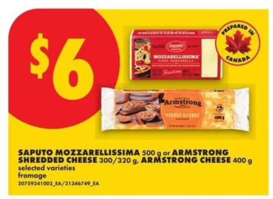 Saputo Mozzarellissima or Armstrong Cheese