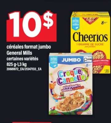 CÉRÉALES FORMAT JUMBO GENERAL MILLS