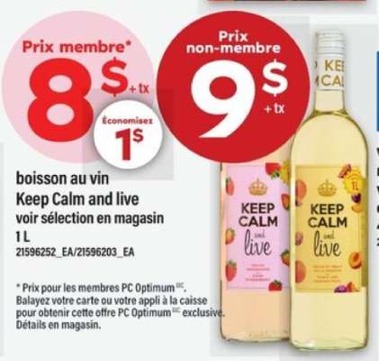 boisson au vin Keep Calm and live