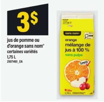 jus de pomme ou d’orange sans nom
