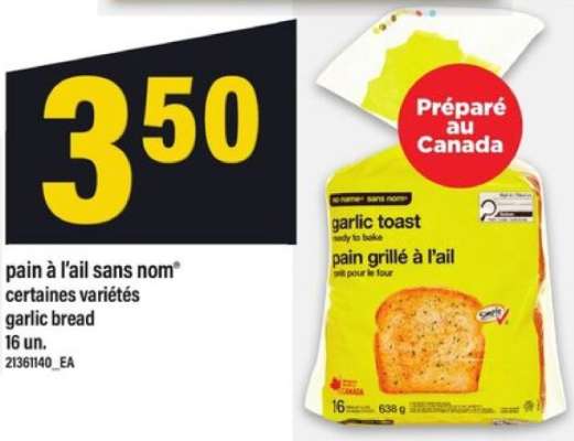 pain à l'ail sans nom