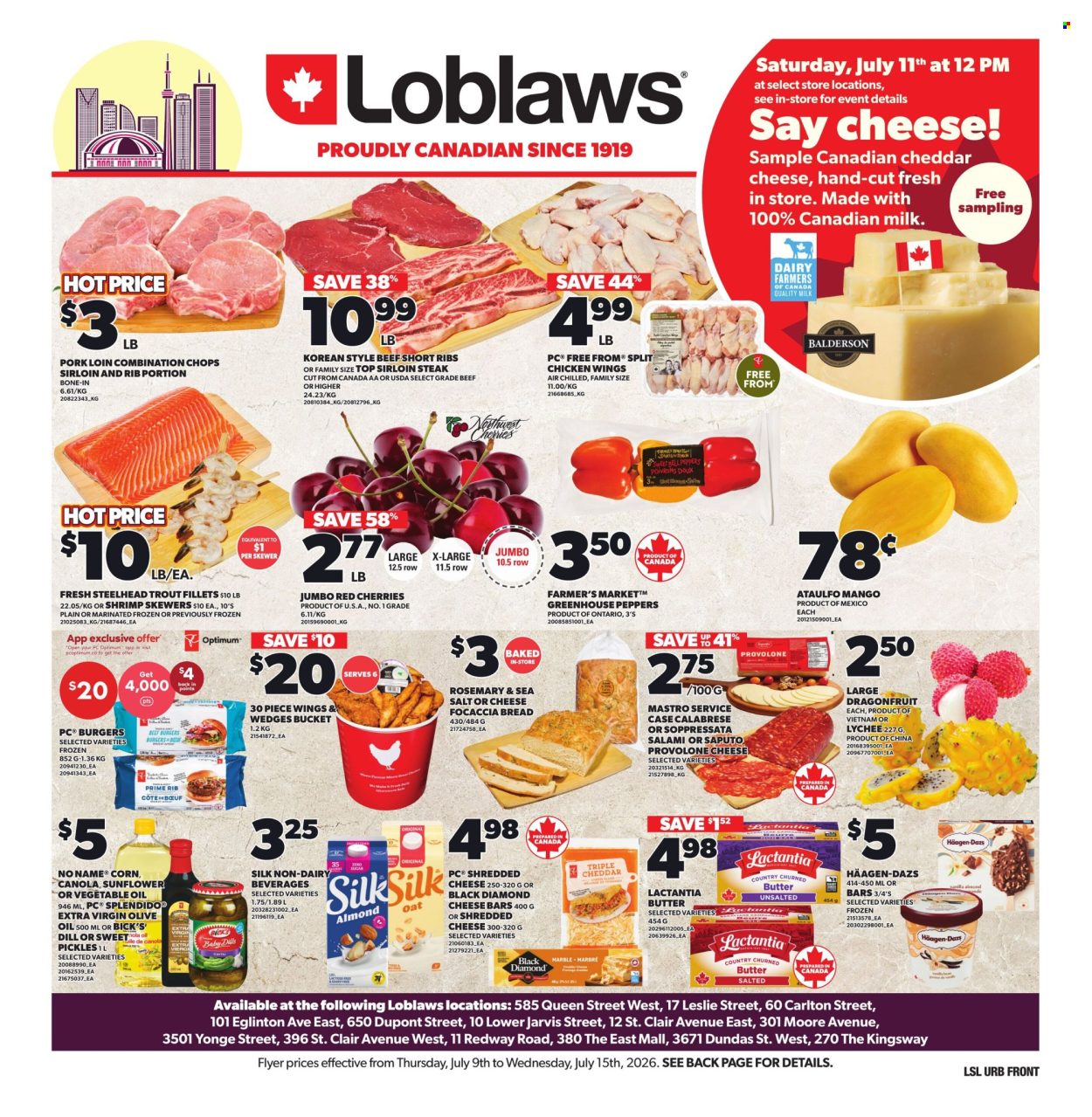Circulaire Loblaws - 09 Juillet 2026 - 15 Juillet 2026. Page 1