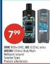 DOVE MEN+CARE, AXE (532ml) or/na AVEENO (354ml) Body Wash