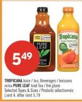 Tropicana Juice / Pure Leaf Iced Tea
