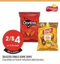 SELECTED SINGLE SERVE CHIPS