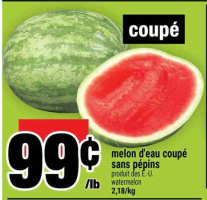 melon d'eau coupé sans pépins