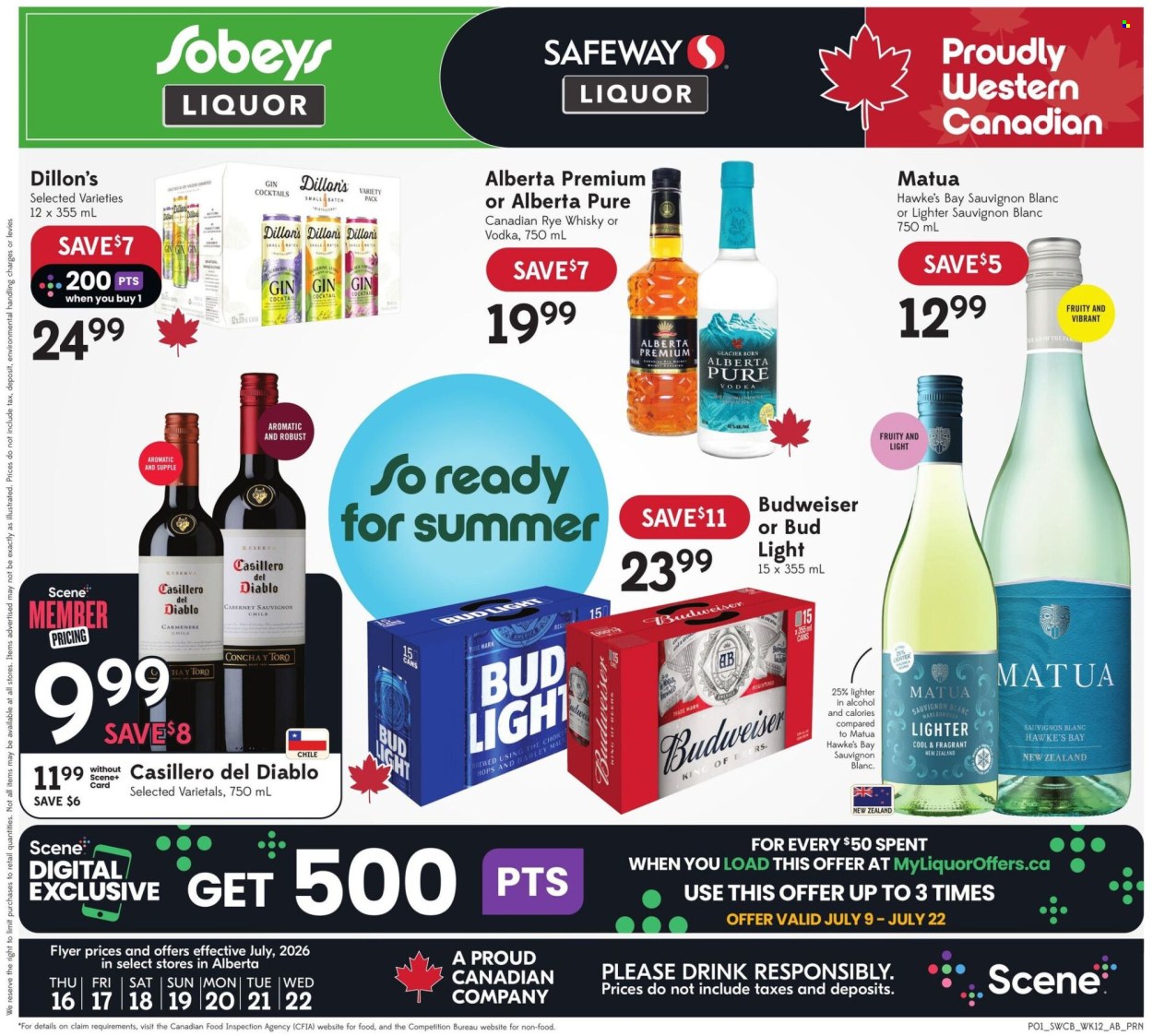 Circulaire Sobeys Liquor - 16 Juillet 2026 - 22 Juillet 2026. Page 1