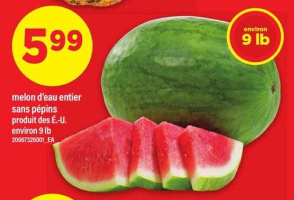 MELON D'EAU ENTIER SANS PÉPINS