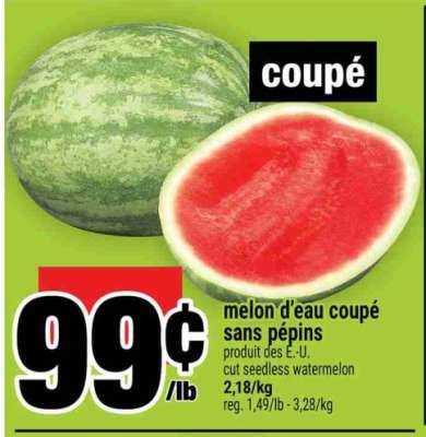 melon d'eau coupé sans pépins