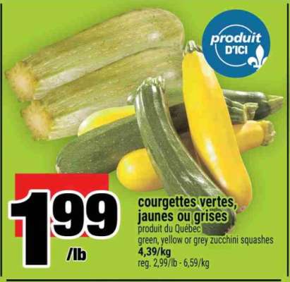 Courgettes vertes, jaunes ou grises