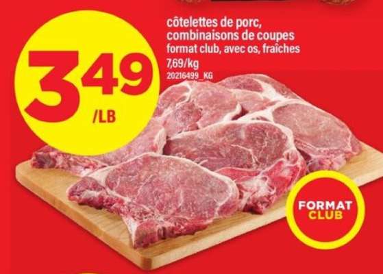 Côtelettes de porc