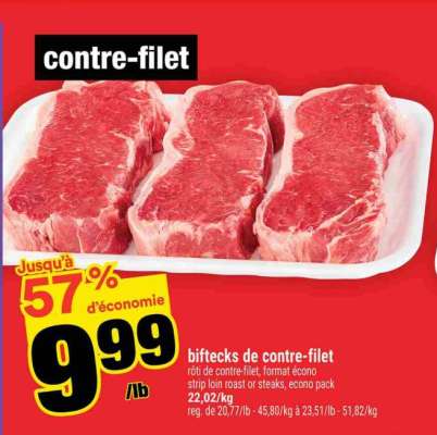 Biftecks de contre-filet