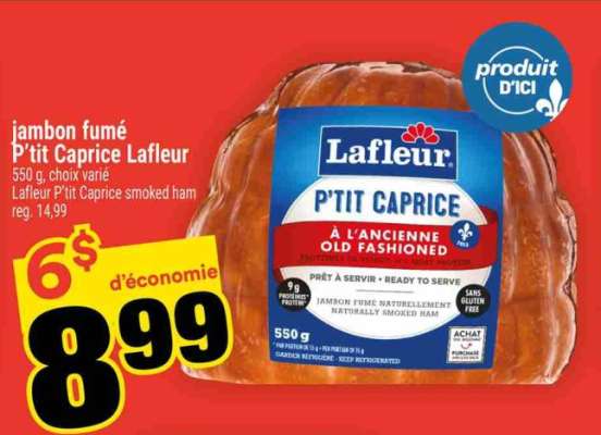 JAMBON FUMÉ P'TIT CAPRICE LAFLEUR