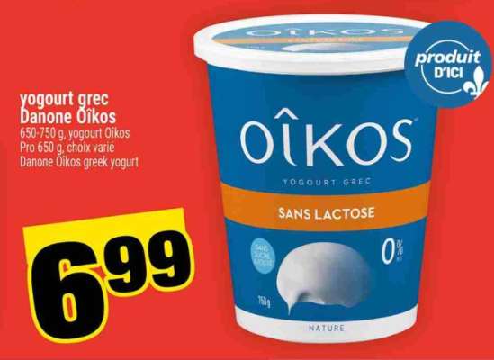 yogourt grec Danone Oïkos