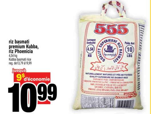 riz basmati premium Kubba, riz Phoenicia