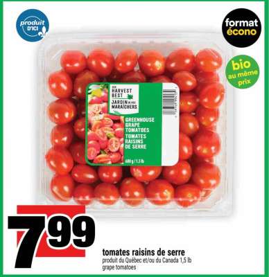 TOMATES RAISINS DE SERRE