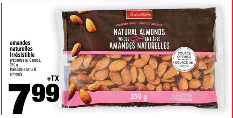 amandes naturelles Irrésistible