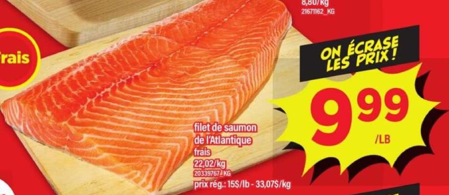 FILET DE SAUMON DE L'ATLANTIQUE FRAIS