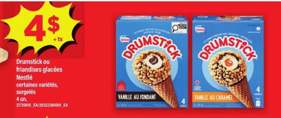 DRUMSTICK OU FRIANDISES GLACÉES NESTLÉ