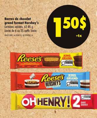 Barres de chocolat grand format Hershey's