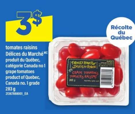 tomates raisins Délices du Marché