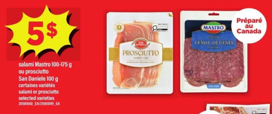 Salami Mastro ou Prosciutto San Daniele
