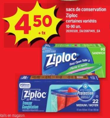 SACS DE CONSERVATION ZIPLOC
