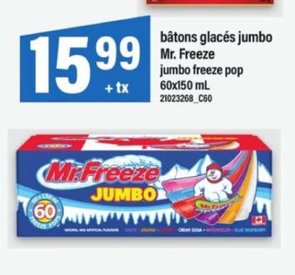 BÂTONS GLACÉS JUMBO MR. FREEZE