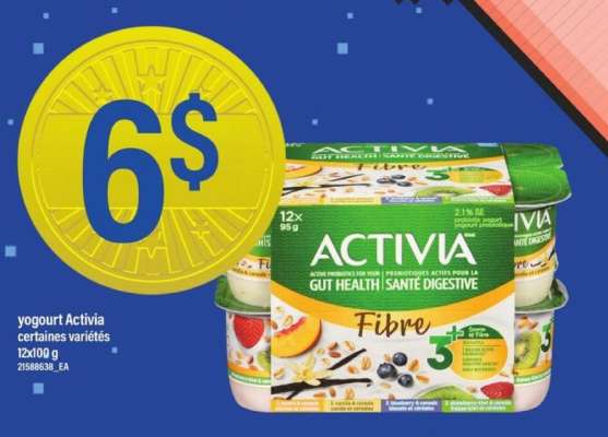 yogourt Activia certaines variétés