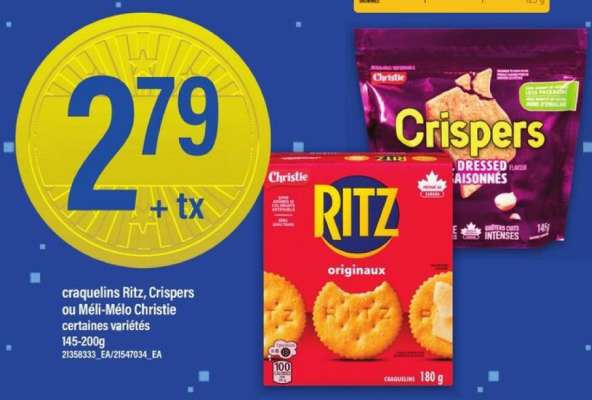 Craquelins Ritz, Crispers ou Méli-Mélo Christie
