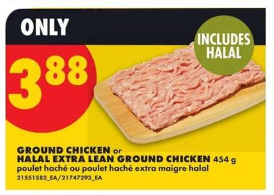 Ground Chicken or Halal Extra Lean Ground Chicken