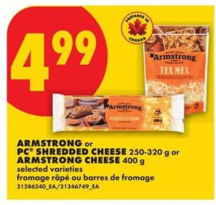 Armstrong or PC Shredded Cheese