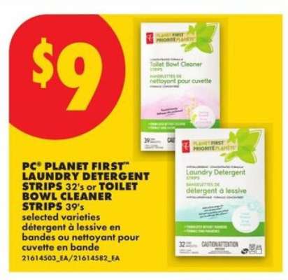 PC PLANET FIRST™ LAUNDRY DETERGENT STRIPS 32's or TOILET BOWL CLEANER STRIPS 39's