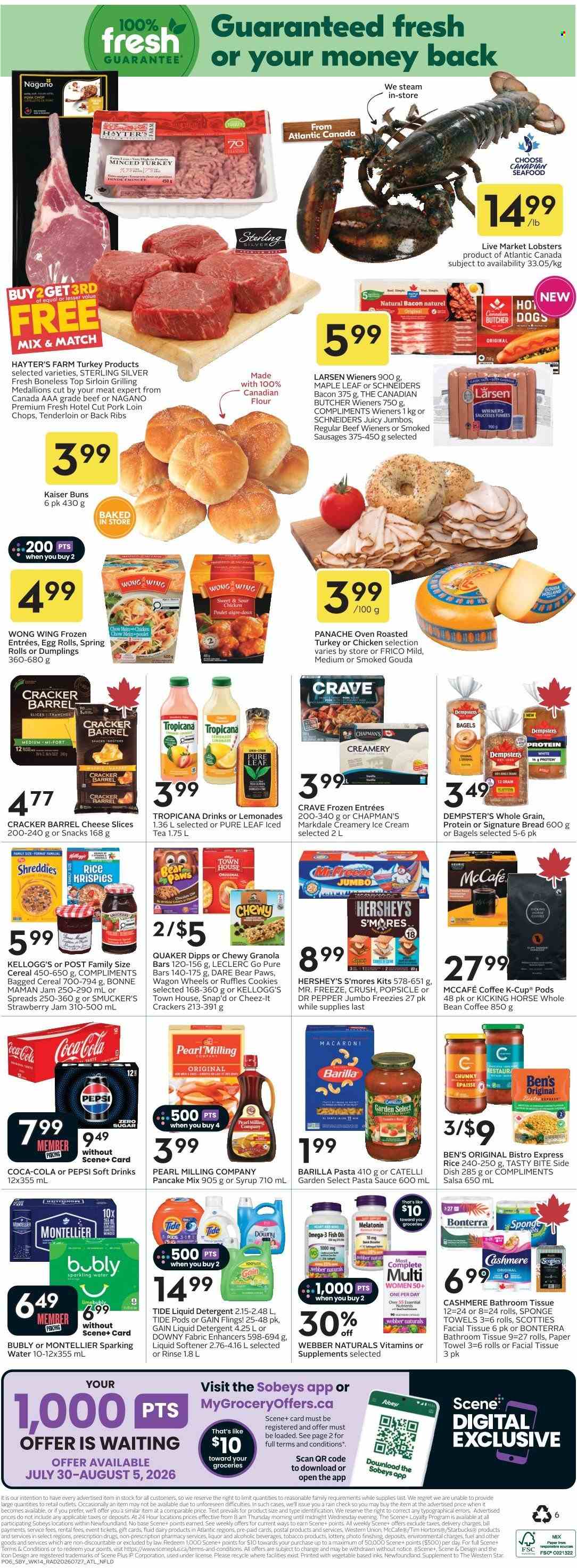 Circulaire Sobeys - 30 Juillet 2026 - 05 Août 2026. Page 2