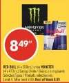 RED BULL 14 x 250mL or MONSTER 24 x 473mL Energy Drink
