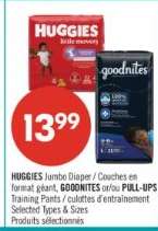 HUGGIES Jumbo Diaper / GOONITES and/or PULL-UPS Training Pants