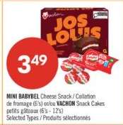 MINI BABYBEL Cheese Snack / Collation de fromage (6's) et/ou VACHON Snack Cakes petits gâteaux (6's - 12's)