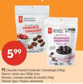 PC Chocolate Covered Cranberries / Canneberges