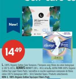 L. 100% Organic Cotton Top Layer Fibers Pads