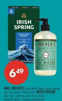 MRS. MEYER'S Liquid Hand Soap / IRISH SPRING Bar Soap