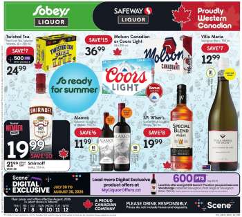 Circulaire Sobeys Liquor - 06 Août 2026 - 12 Août 2026.