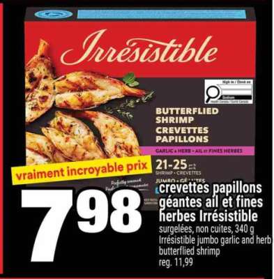 CREVETTES PAPILLONS GÉANTES AIL ET FINES HERBES IRRÉSISTIBLE