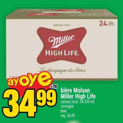 BIÈRE MOLSON MILLER HIGH LIFE